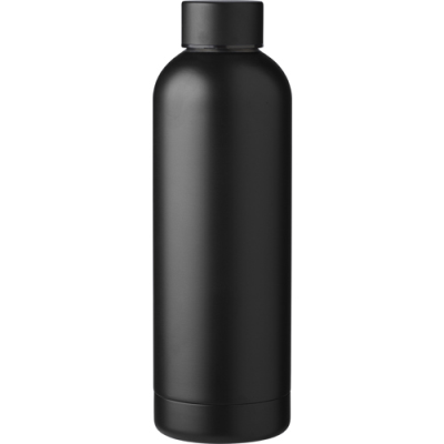 THE ALASIA - RECYCLED STAINLESS STEEL METAL DOUBLE WALLED BOTTLE (500ML) in Black