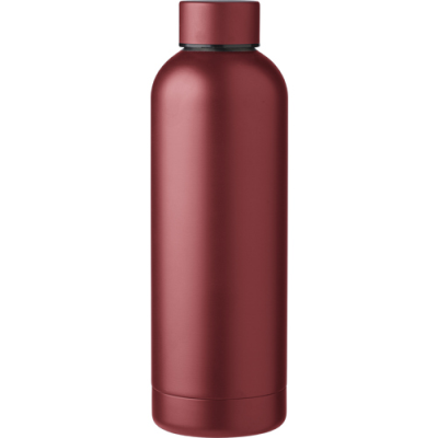 THE ALASIA - RECYCLED STAINLESS STEEL METAL DOUBLE WALLED BOTTLE (500ML) in Burgundy