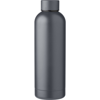 THE ALASIA - RECYCLED STAINLESS STEEL METAL DOUBLE WALLED BOTTLE (500ML) in Grey