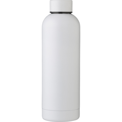 THE ALASIA - RECYCLED STAINLESS STEEL METAL DOUBLE WALLED BOTTLE (500ML) in White