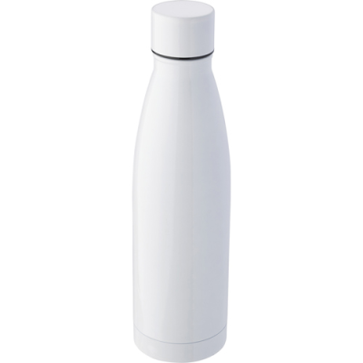 THE BENTLEY - STAINLESS STEEL METAL DOUBLE WALLED BOTTLE (500ML) in White