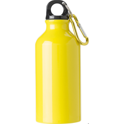 THE MARNEY - ALUMINIUM METAL BOTTLE with Carabiner (400Ml) in Yellow