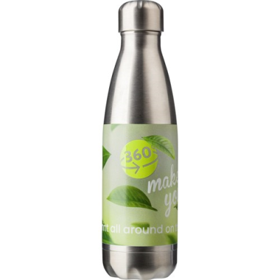 THE TROPEANO - STAINLESS STEEL METAL DOUBLE WALLED BOTTLE (500ML) in Silver