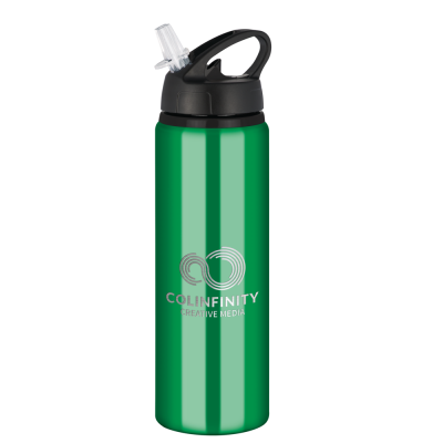 TIDE ALUMINIUM METAL WATER BOTTLE with Flip Sipper Lid - 750Ml Green