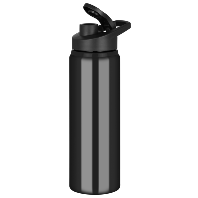 TIDE ALUMINIUM METAL WATER BOTTLE with Snap Cap Lid - 750Ml Black