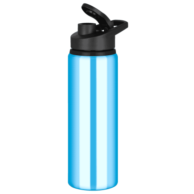 TIDE ALUMINIUM METAL WATER BOTTLE with Snap Cap Lid - 750Ml Light Blue