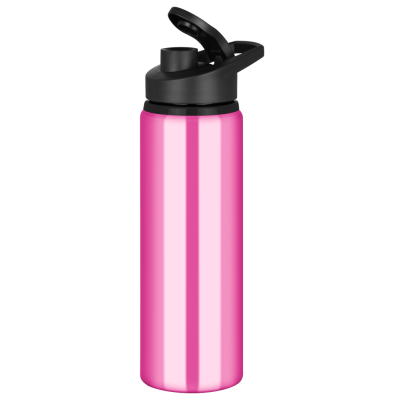 TIDE ALUMINIUM METAL WATER BOTTLE with Snap Cap Lid - 750Ml Pink