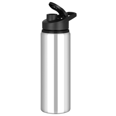 TIDE ALUMINIUM METAL WATER BOTTLE with Snap Cap Lid - 750Ml Silver