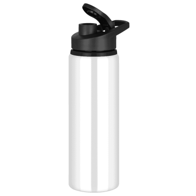 TIDE ALUMINIUM METAL WATER BOTTLE with Snap Cap Lid - 750Ml White