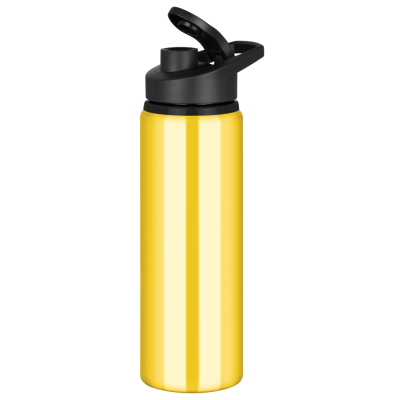 TIDE ALUMINIUM METAL WATER BOTTLE with Snap Cap Lid - 750Ml Yellow