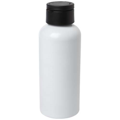 TRINITY 600 ML RCS CERTIFIED RECYCLED ALUMINIUM METAL WATER BOTTLE with RPET Lid in White