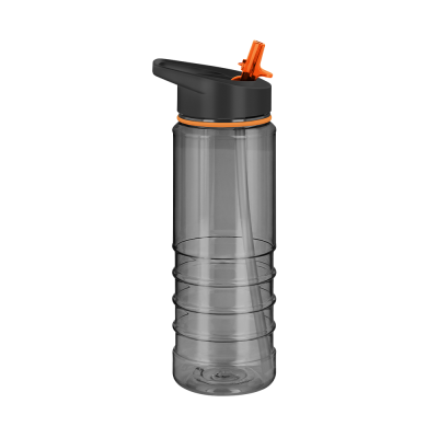 TRITAN PURE SPORTS WATER BOTTLE - 750ML TRANSLUCENT BLACK & ORANGE