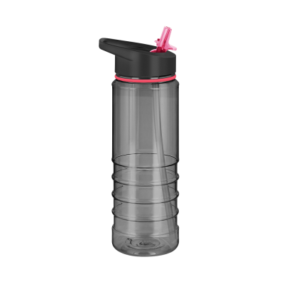 TRITAN PURE SPORTS WATER BOTTLE - 750ML TRANSLUCENT BLACK & PINK