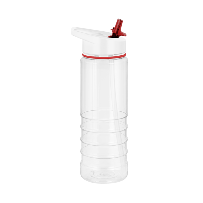 TRITAN PURE SPORTS WATER BOTTLE - 750ML TRANSPARENT & RED