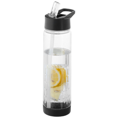 TUTTI-FRUTTI 740 ML TRITAN™ INFUSER SPORTS BOTTLE in Clear Transparent & Solid Black