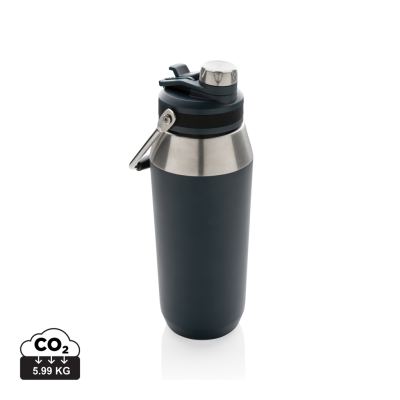 VACUUM STAINLESS STEEL METAL DUAL FUNCTION LID BOTTLE 1L in Navy