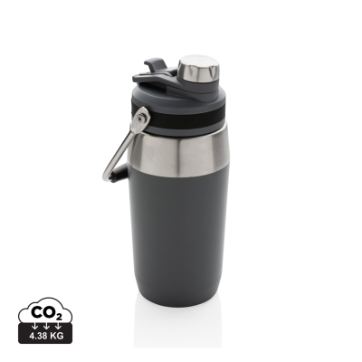 VACUUM STAINLESS STEEL METAL DUAL FUNCTION LID BOTTLE 500ML in Anthracite