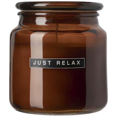 WELLMARK LETS GET COZY 650 G SCENTED CANDLE - CEDAR WOOD FRAGRANCE in Amber Heather