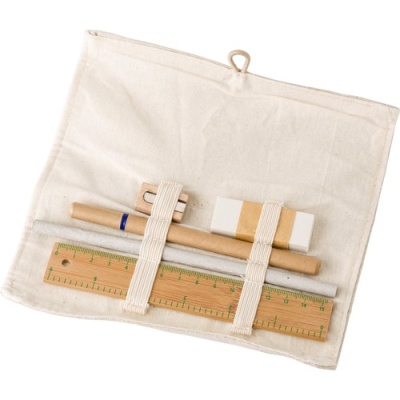 COTTON DRAWING SET in Khaki