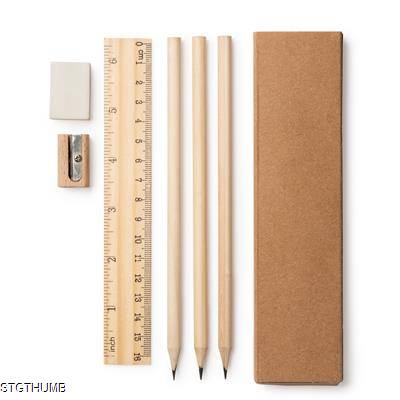 VERNAK WRITING SET in Natural Wood