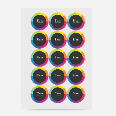 PAPER STICKER - 51MM DIAMETER - 15 TO SHEET in Yes