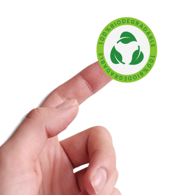 PAPER STICKER - BIODEGRADABLE - 30MM DIAMETER in White