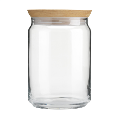 WOOD JAR STORAGE in Clear Transparent