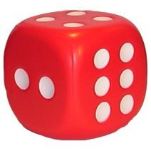 DICE 55MM WITH DOTS STRESS ITEM