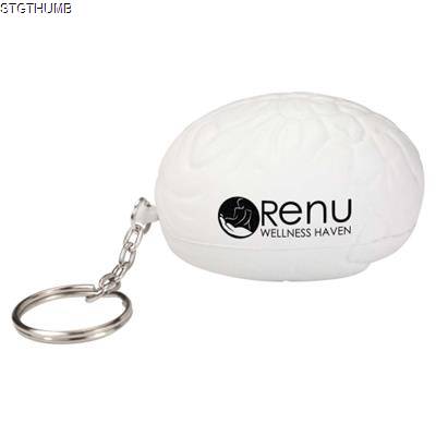 STRESS BRAIN KEYRING in White