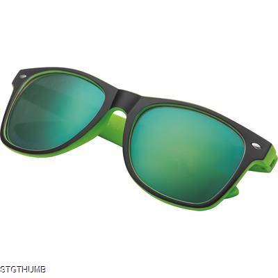 BICOLOURED SUNGLASSES with Mirrored Lenses in Green