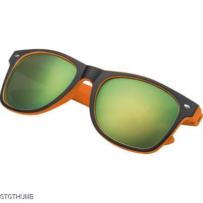 BICOLOURED SUNGLASSES with Mirrored Lenses in Orange