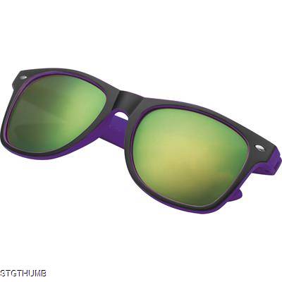 BICOLOURED SUNGLASSES with Mirrored Lenses in Purple