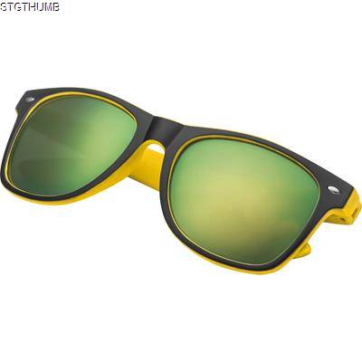 BICOLOURED SUNGLASSES with Mirrored Lenses in Yellow