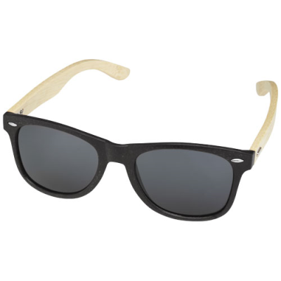 SUN RAY BAMBOO SUNGLASSES in Solid Black