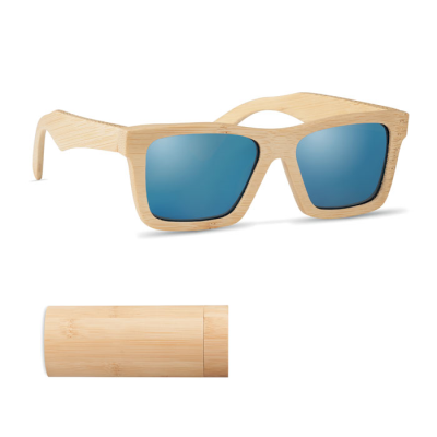 SUNGLASSES AND CASE in Bamboo in Brown