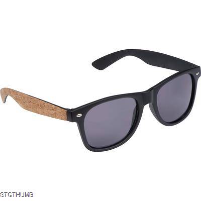 SUNGLASSES with Cork Covered Temples in Beige