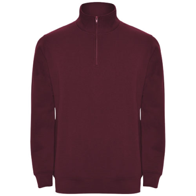 ANETO QUARTER ZIP SWEATER in Garnet