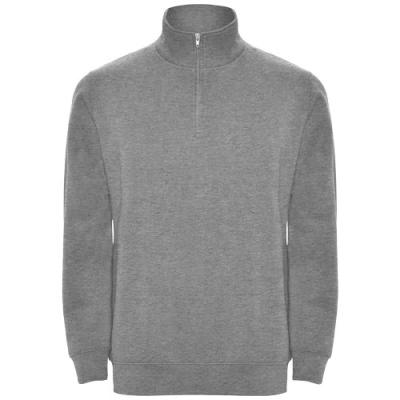 ANETO QUARTER ZIP SWEATER in Marl Grey