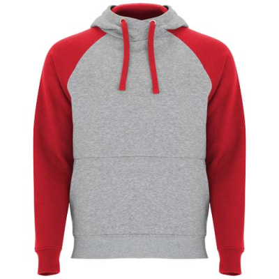 BADET CHILDRENS TWO-TONE HOODED HOODY in Heather Grey & Red