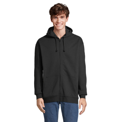 CARTER FULL ZIP HOODED HOODY in Black