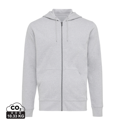 IQONIQ ABISKO RECYCLED COTTON ZIP THROUGH HOODED HOODY in Heather Grey