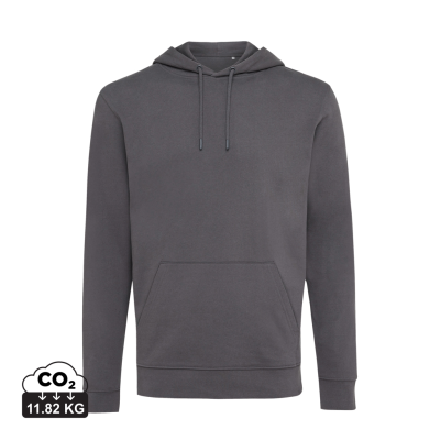 IQONIQ JASPER RECYCLED COTTON HOODED HOODY in Anthracite Grey