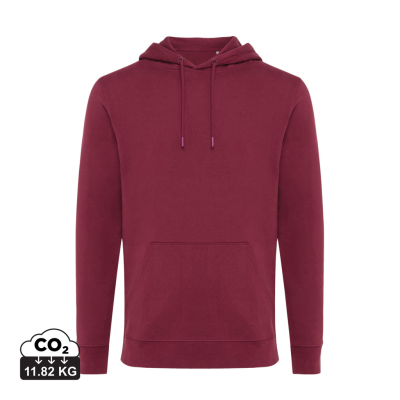 IQONIQ JASPER RECYCLED COTTON HOODED HOODY in Burgundy