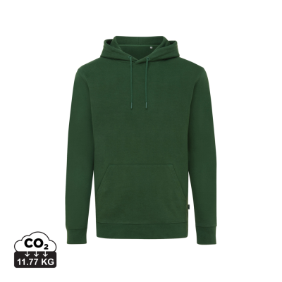 IQONIQ JASPER RECYCLED COTTON HOODED HOODY in Forest Green