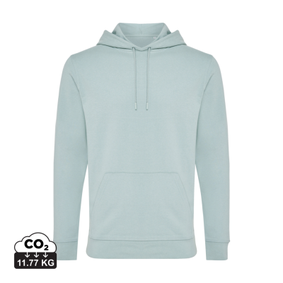 IQONIQ JASPER RECYCLED COTTON HOODED HOODY in Iceberg Green