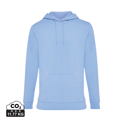 IQONIQ JASPER RECYCLED COTTON HOODED HOODY in Light Blue