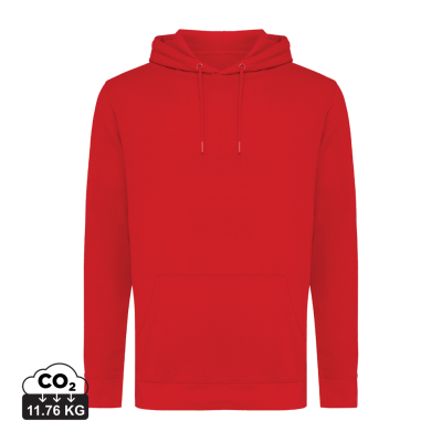 IQONIQ JASPER RECYCLED COTTON HOODED HOODY in Red