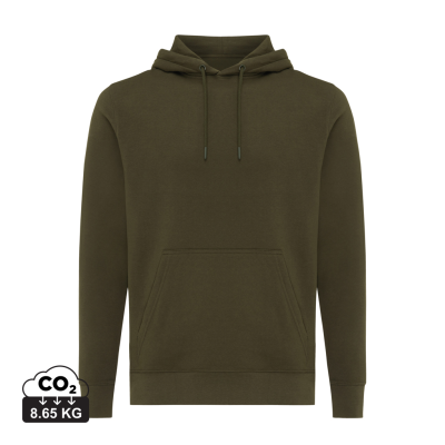 IQONIQ RILA LIGHTWEIGHT RECYCLED COTTON HOODED HOODY in Khaki