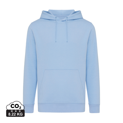 IQONIQ RILA LIGHTWEIGHT RECYCLED COTTON HOODED HOODY in Light Blue