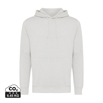 IQONIQ RILA LIGHTWEIGHT RECYCLED COTTON HOODED HOODY in Light Heather Grey